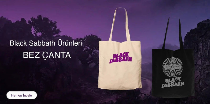 Black Sabbath Fermuarlı Bez Çanta kapak