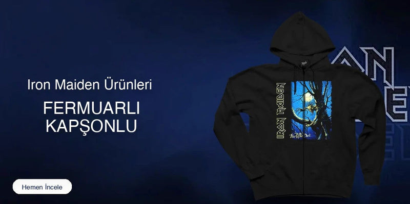 Iron Maiden Fermuarlı Kapşonlu kapak
