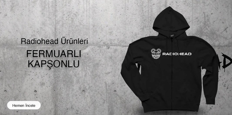 Radiohead Fermuarlı Kapşonlu