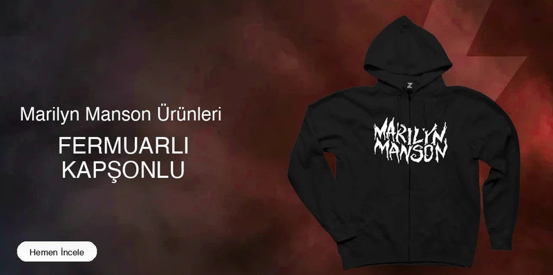 Marilyn Manson Fermuarlı Kapşonlu