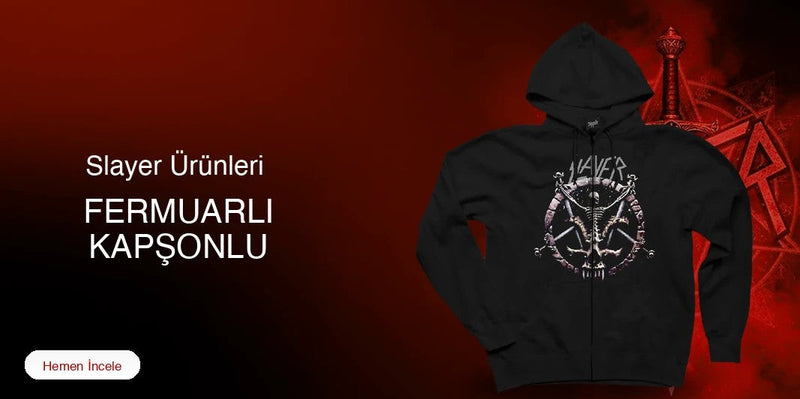 Slayer Fermuarlı Kapşonlu
