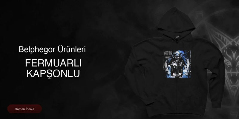Belphegor Fermuarlı Kapşonlu