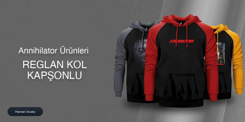 Annihilator Reglan Kol Renkli Kapşonlu