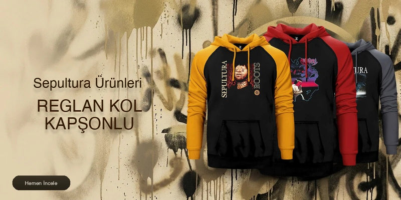 Sepultura Reglan Kol Renkli Kapşonlu