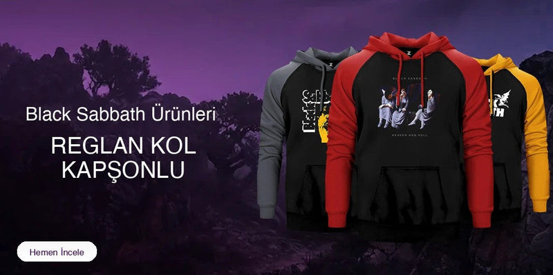 Black Sabbath Reglan Kol Renkli Kapşonlu kapak
