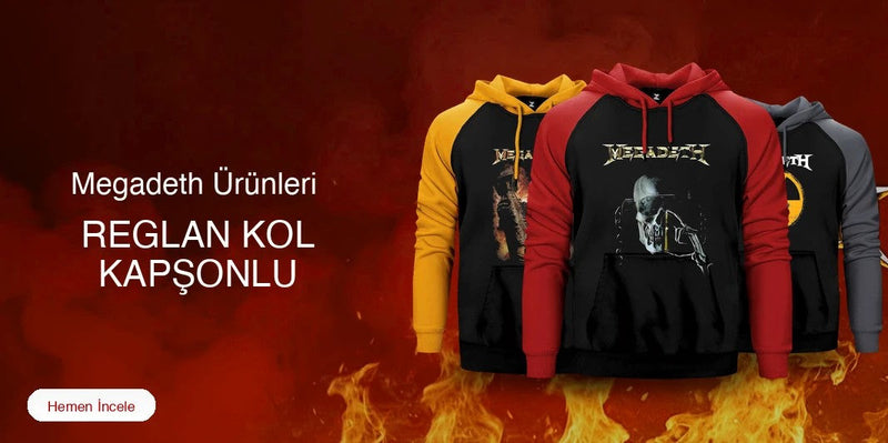 Megadeth Reglan Kol Renkli Kapşonlu kapak