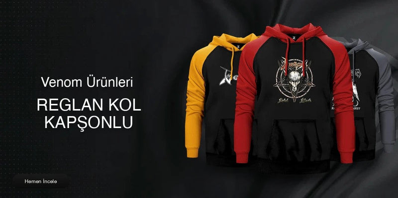 Venom Reglan Kol Renkli Kapşonlu kapak