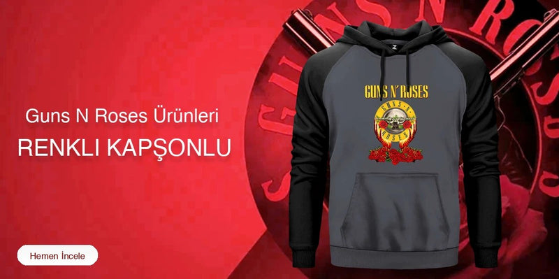 Guns N Roses Renkli Kapşonlu kapak