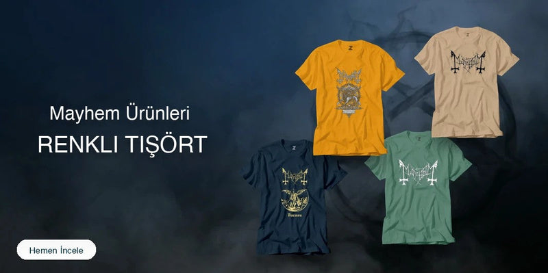 Mayhem Renkli Tişört kapak
