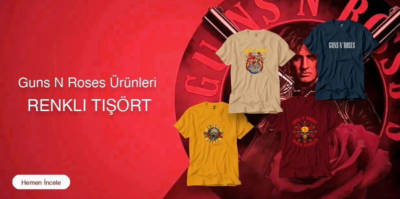 Guns N Roses Renkli Tişört kapak