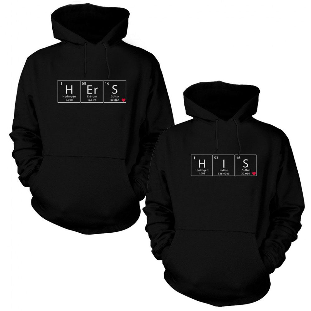 Kimyager Sevgili Çift Siyah Kapşonlu Sweatshirt Hoodie