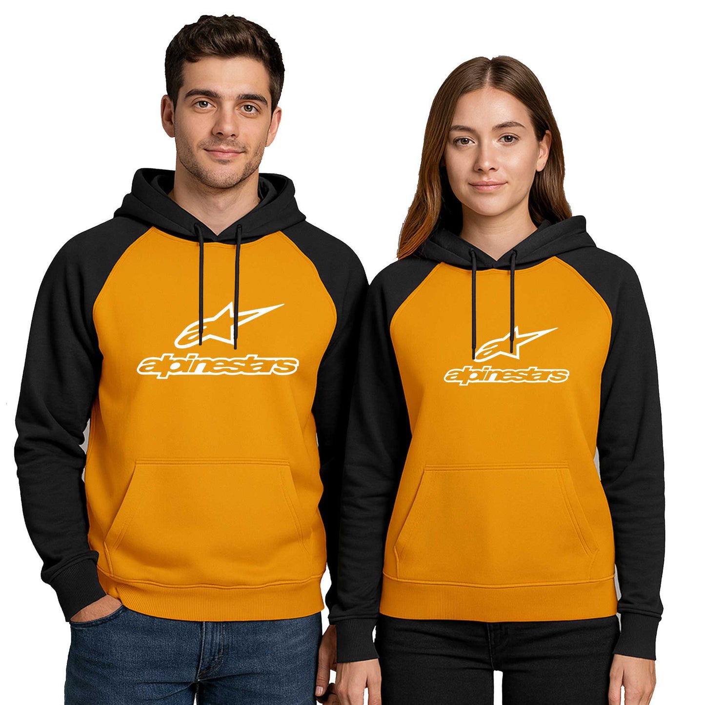 Alpinestars Logo Text Sevgili Çift Renkli Kapşonlu Sweatshirt Hoodie