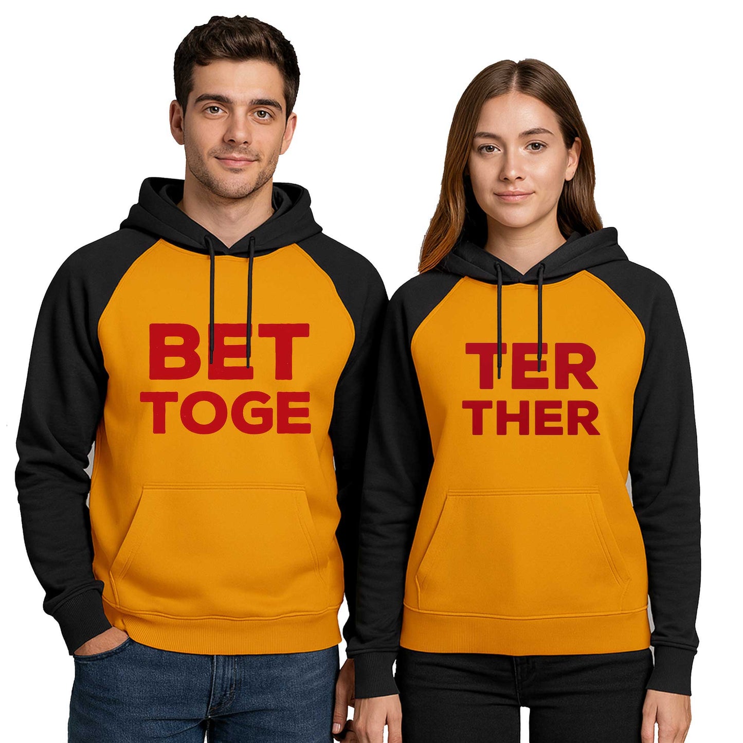 Better Together Sevgili Çift Renkli Kapşonlu Sweatshirt Hoodie