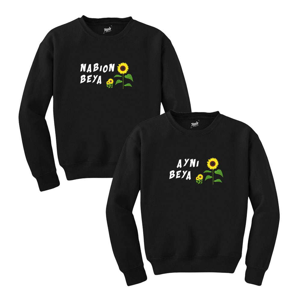 Nabıon beya Sevgili Çift Siyah Sweatshirt