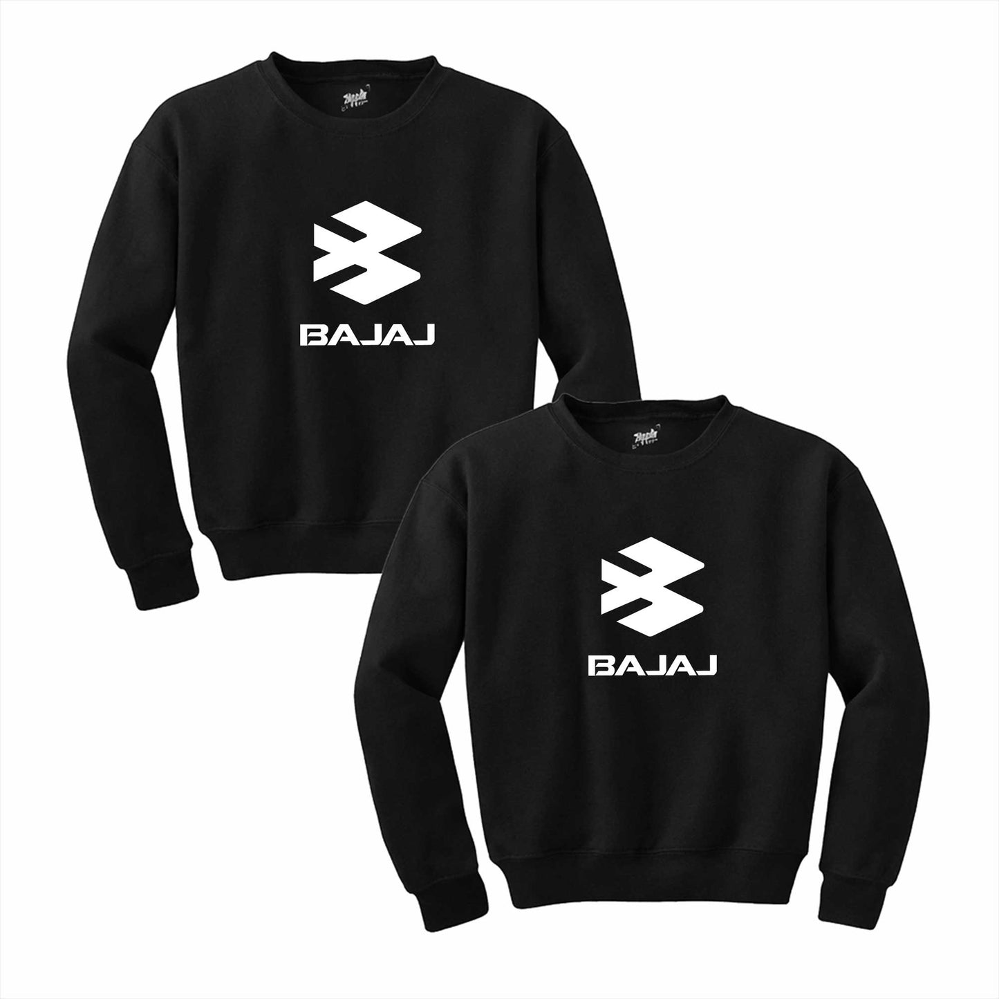 Bajaj White Logo Sevgili Çift Siyah Sweatshirt