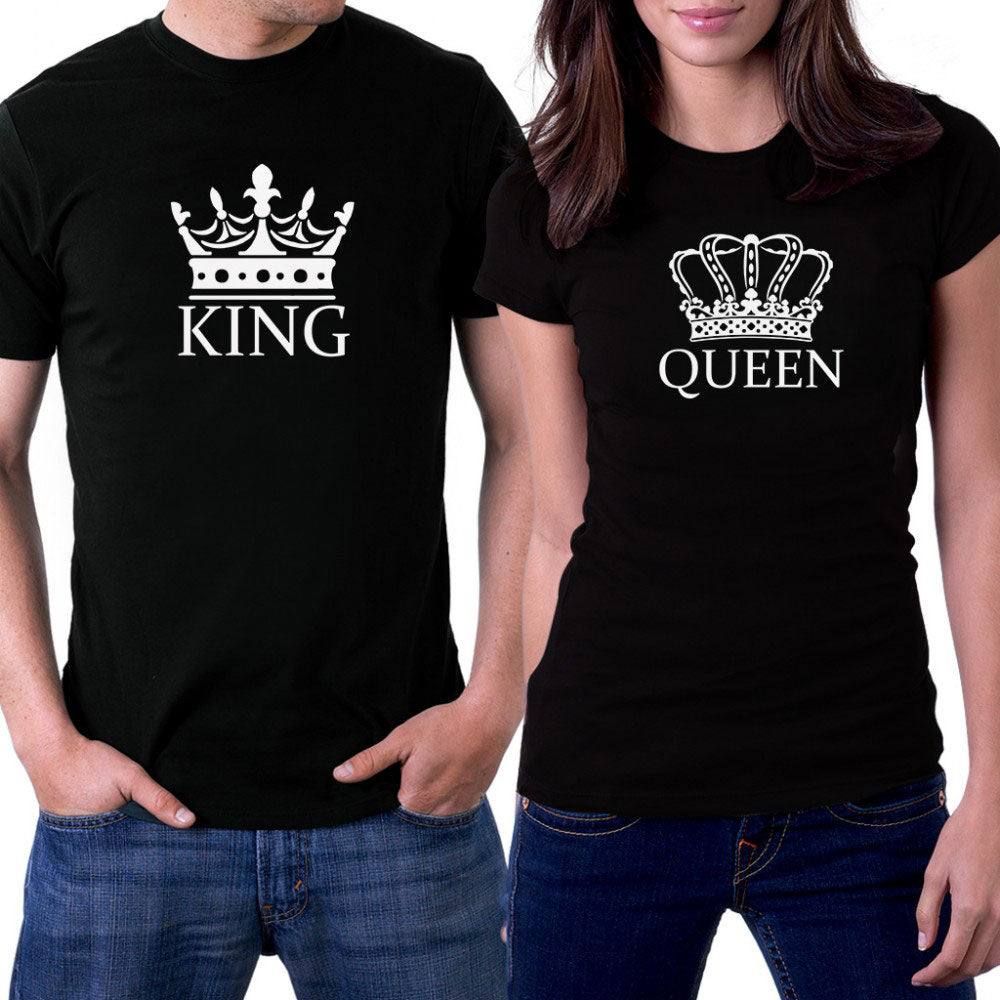 King Queen 4 Sevgili Çift Siyah Tişört