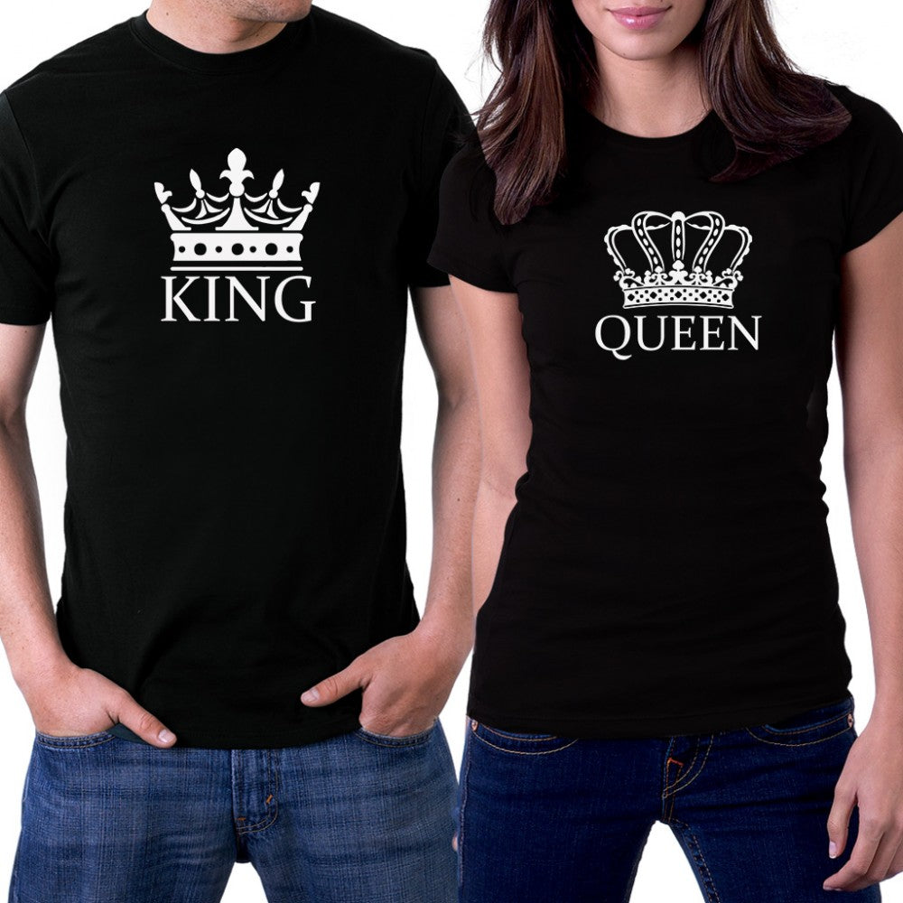 King Queen 4 Sevgili Çift Siyah Tişört
