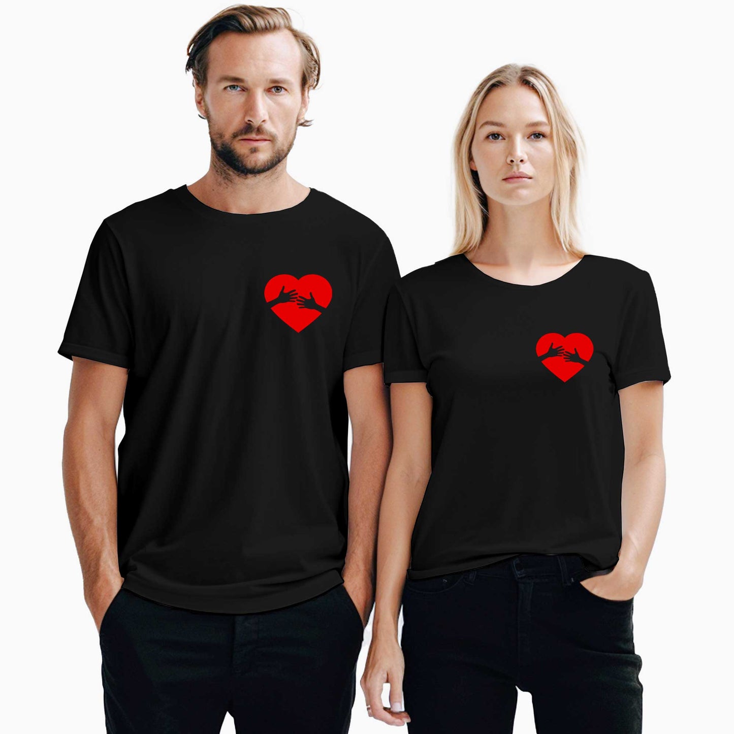 Come Back HeartSevgili Çift Siyah Tişört