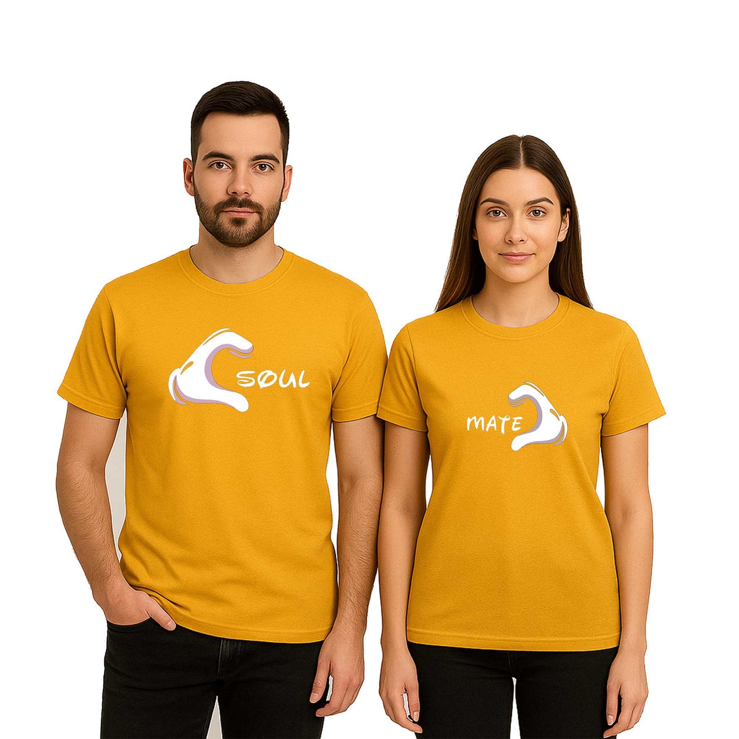 Soul Mate Sevgili Çift Renkli Tişört
