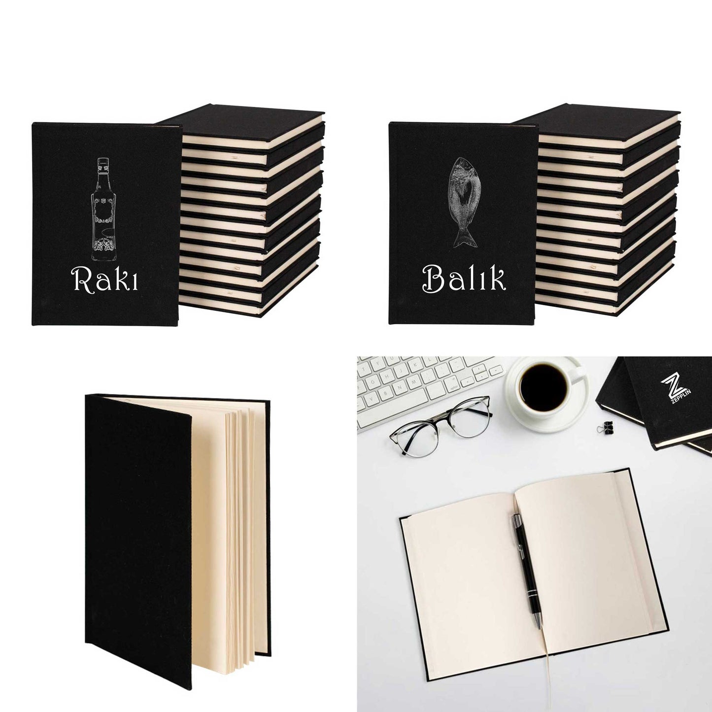 Rakı Balık Sevgili Çift Kanvas Defter