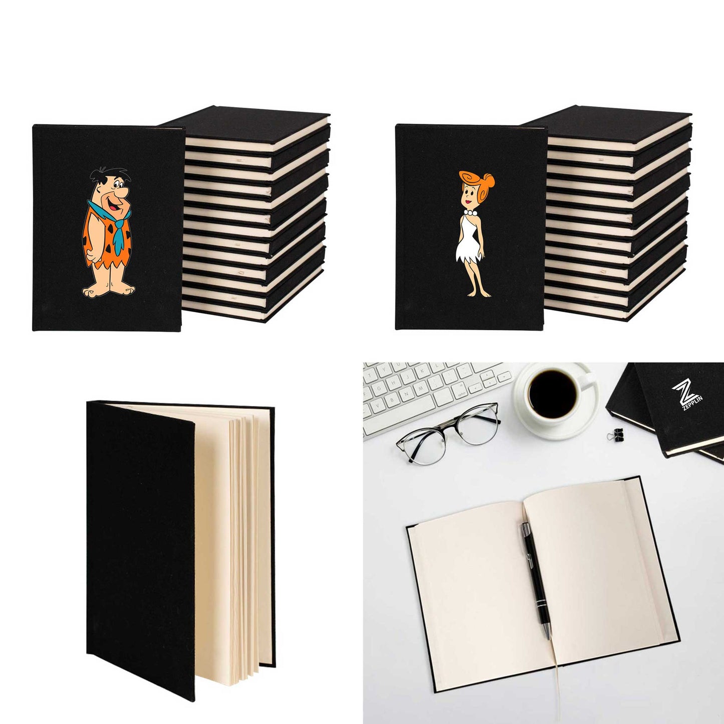 Fred ve Wilma Çakmaktaş Sevgili Çift Kanvas Defter