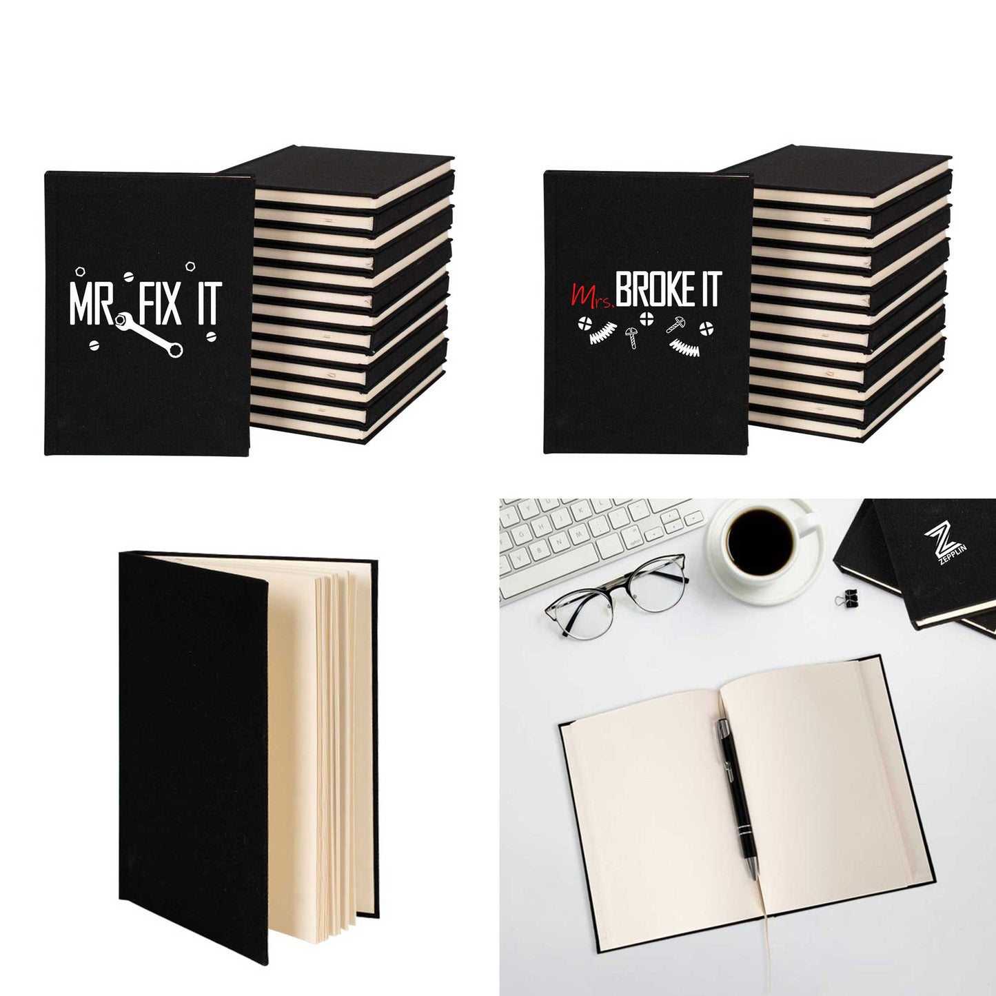 Fix And Broke It Sevgili Çift Kanvas Defter