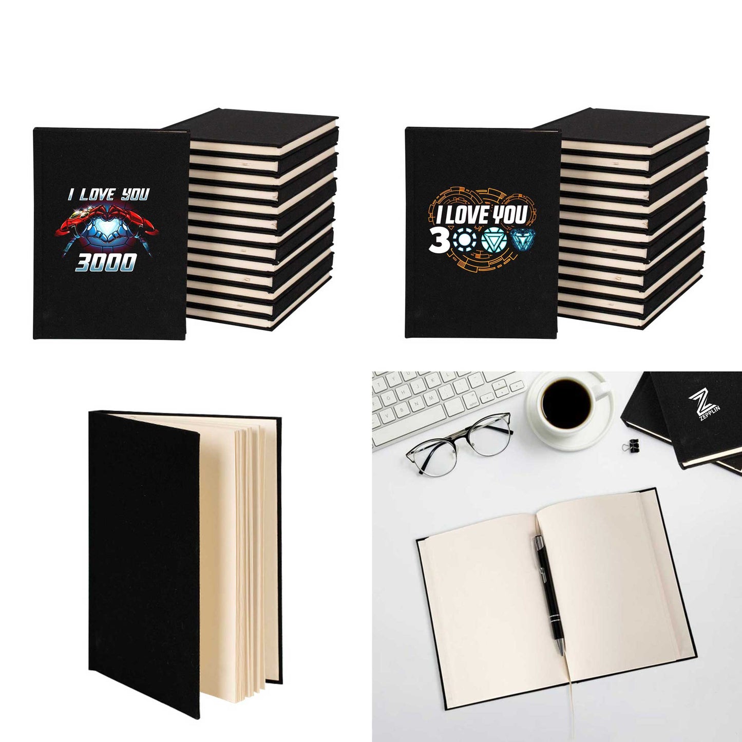 I Love 3000 Sevgili Çift Kanvas Defter