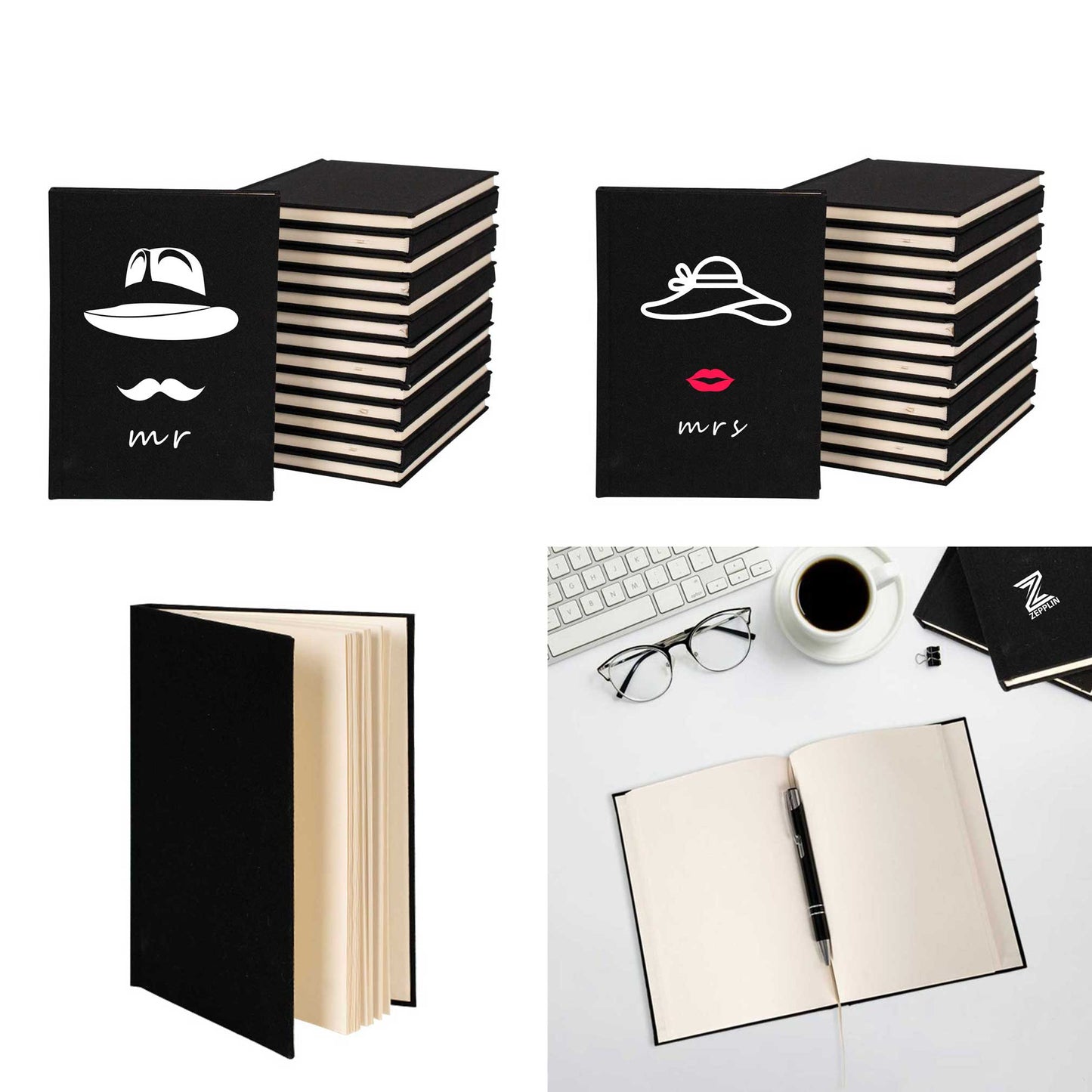 Mr. And Mrs. Hat Sevgili Çift Kanvas Defter