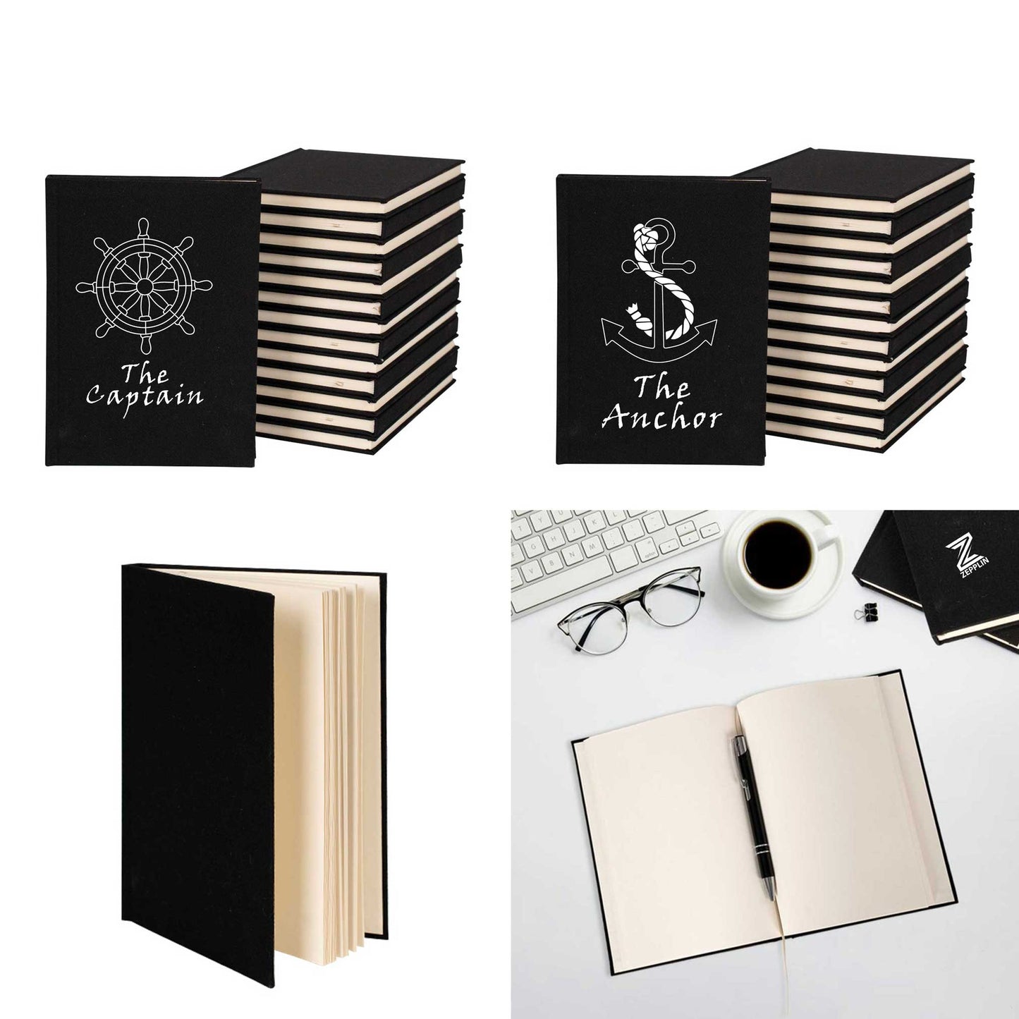 Captain and Anchor Sevgili Çift Kanvas Defter