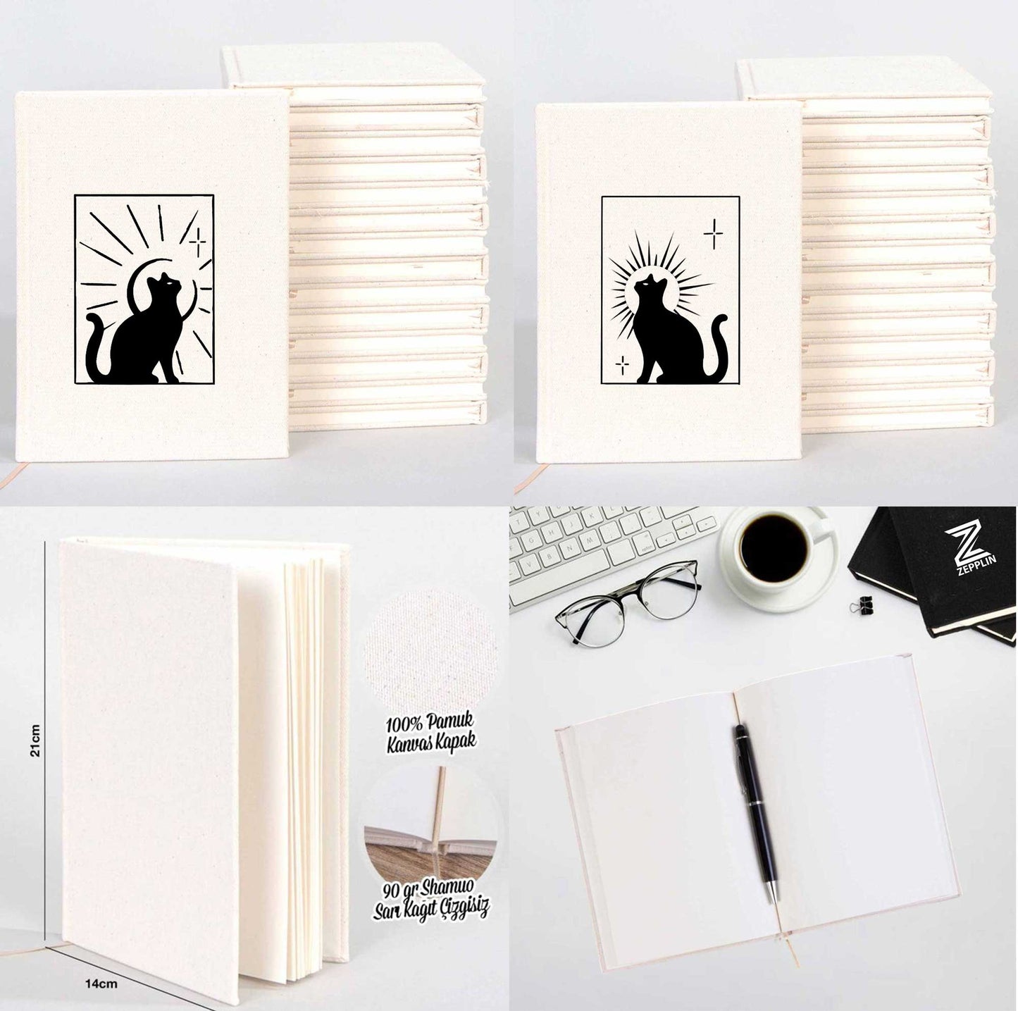 The Moon and The Sun Sevgili Çift Kanvas Defter