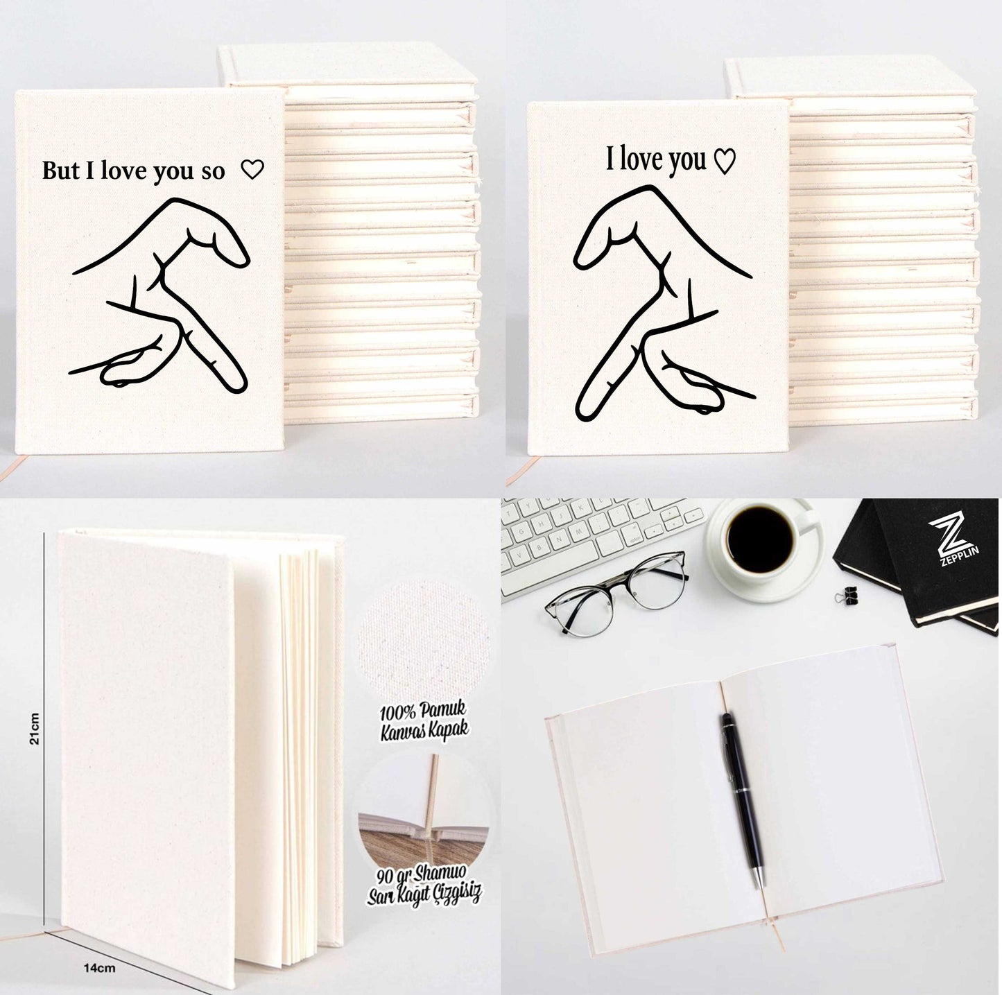 But I Love You So Sevgili Çift Kanvas Defter