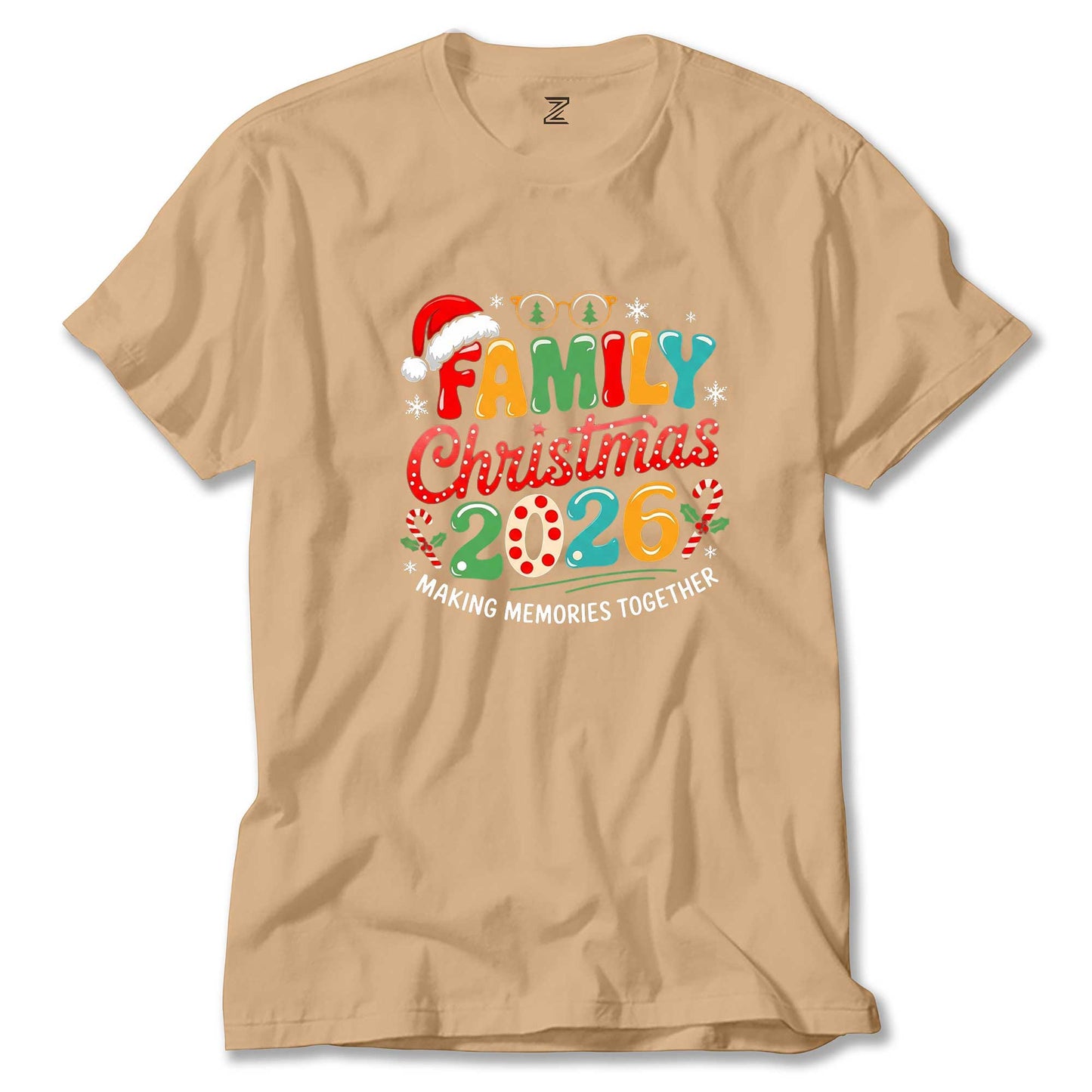 Family Christmas 2026 Renkli Tişört