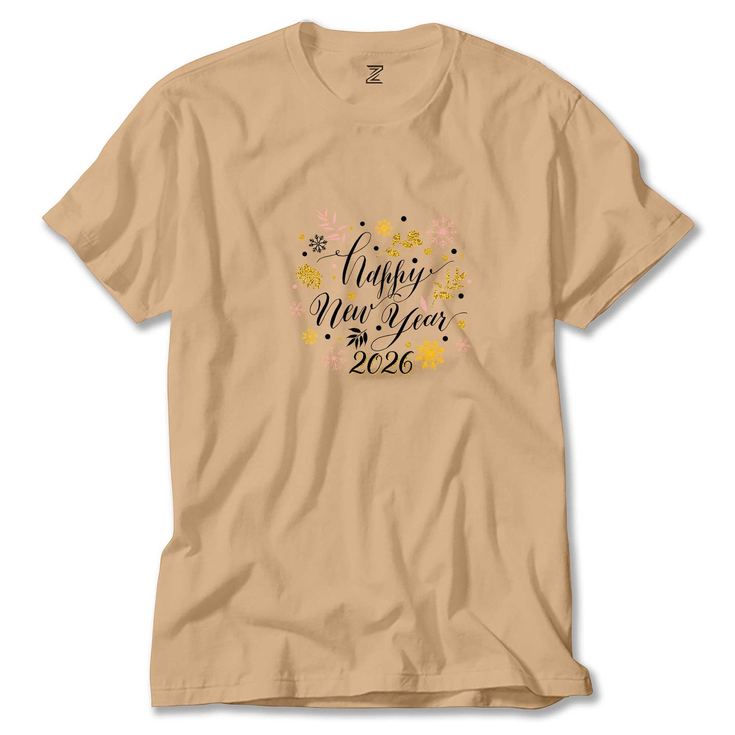 Happy New Year Text Renkli Tişört