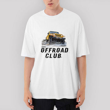Jeep Offroad Oversize Beyaz Tişört