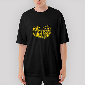 Wu Tang Stencil Logo Oversize Siyah Tişört