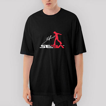 SEBA Logo Oversize Siyah Tişört