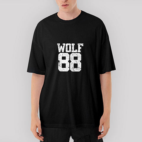 Wolf 88 Oversize Siyah Tişört