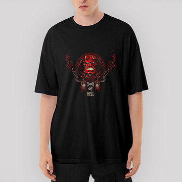 Hellboy Sons of Hell Oversize Siyah Tişört