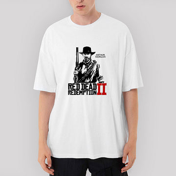 Red Dead Redemption 2 Oversize Beyaz Tişört
