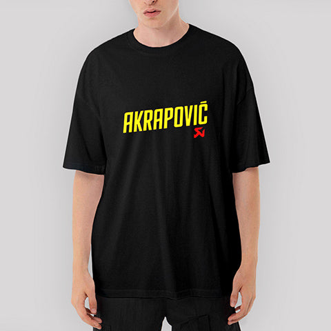 Akrapovic Logo Oversize Siyah Tişört