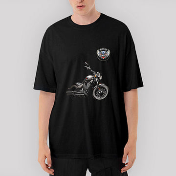 Victory Gunner Motorcycle Oversize Siyah Tişört