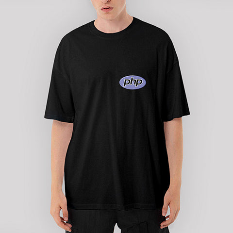 PHP Yazılımcı Oversize Siyah Tişört