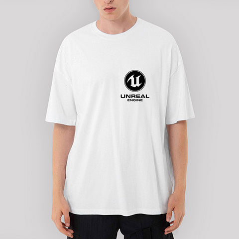 Unreal Engine Logo Oversize Beyaz Tişört
