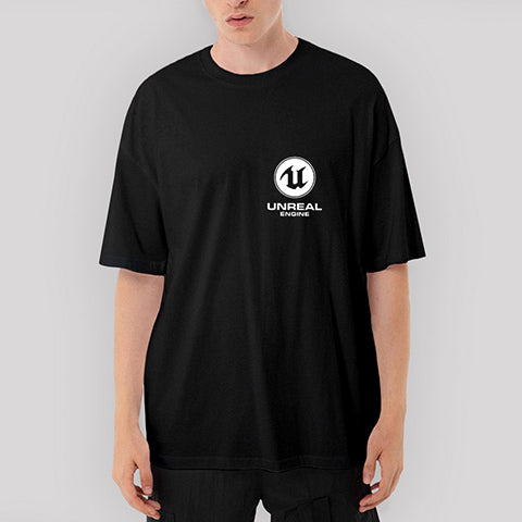Unreal Engine Logo Oversize Siyah Tişört