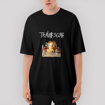 Travis Scott Oversize Siyah Tişört