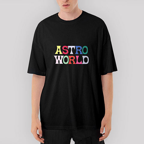 Travis Scott Astroworld 2 Oversize Siyah Tişört