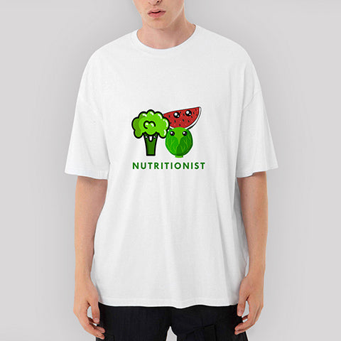 Diyetisyen Nutritionist Oversize Beyaz Tişört