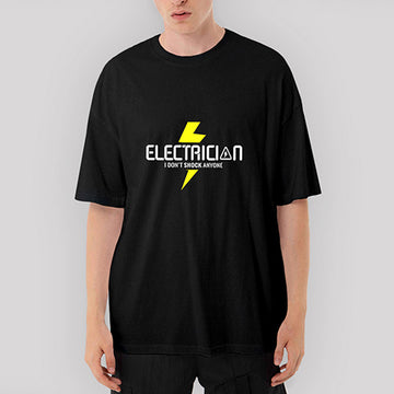 Elektrikçi Oversize Siyah Tişört