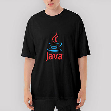 Java Logo Oversize Siyah Tişört