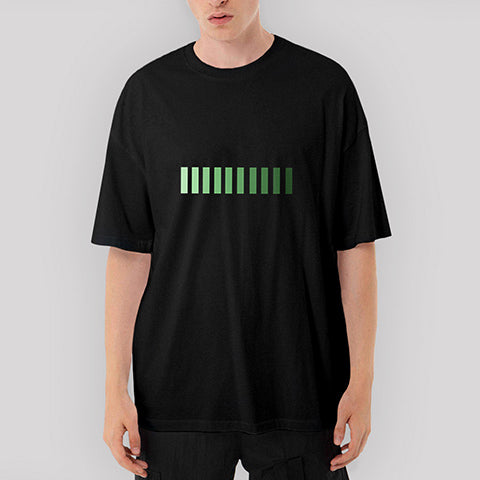Green Scales Oversize Siyah Tişört